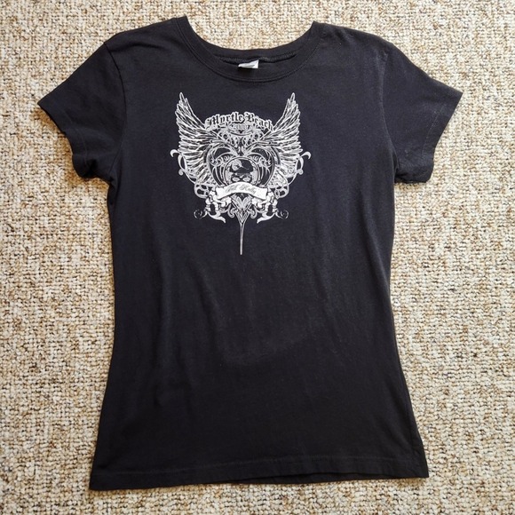 Tops - Myrtle Beach 2008 Fall Rally Bikercore Graphic Tee Black S/S Women's Size L